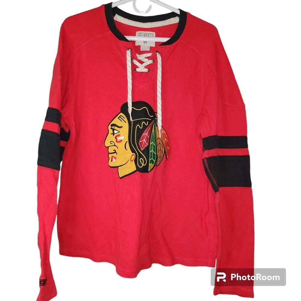 Vintage CCM Chicago Blackhawks Sweater Jersey Sz Medium